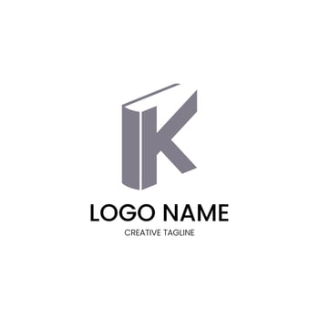 Letter K book logo for your brand vector