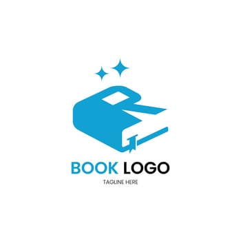 Letter R minimalist book logo for your brand vector