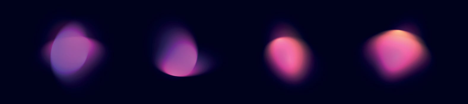 Fluid shapes with gradient aura and blurred color effect. elements with smooth transitions. Flat illustration isolated on white background. vector