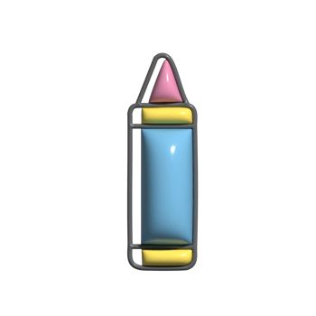 Cute 3D Crayon Creative and Bright Coloring Tool Illustration png
