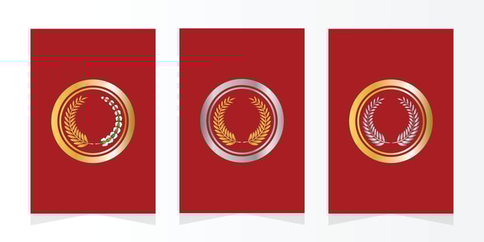 Emblem logo template from rice and cotton vector