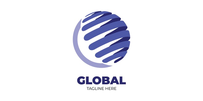 Modern global logo template vector