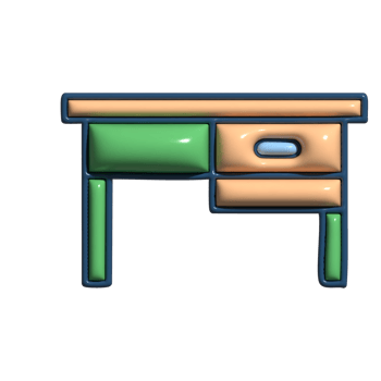Cute 3D Classroom Desk Fun and Functional Educational Furniture png