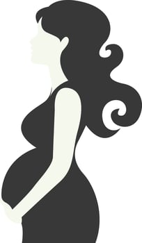 Pregnant Mom Silhouette, vector