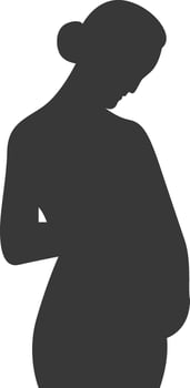 Pregnant Mom Silhouette in Simple Design vector