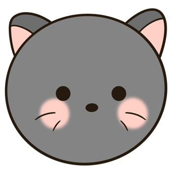 Cute cartoon cat with pink cheeks png