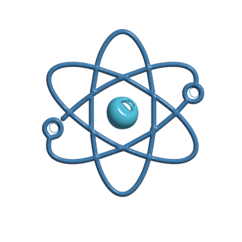 Cute 3D Atom Scientific Structure for Physics and Chemistry png
