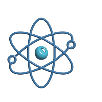 3D Cartoon Atom Icon Cute and Colorful Science Symbol png