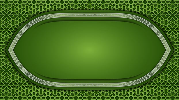 Islamic background with green gradient using cutting technique vector