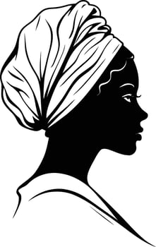 Black Woman Silhouette in Side Profile with Natural Hair Celebrating Beauty, Identity, Culture, and Feminine Confidence in a Bold and Elegant Style vector