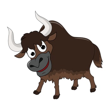 Funny Yak Animal Cartoon Illustration vector