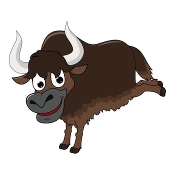Yak Animal Cartoon Illustration vector