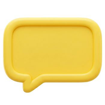 3D Render of a Yellow Speech Bubble for Communication png