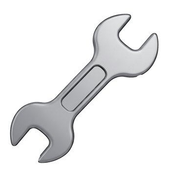 Metallic Silver Wrench with Blank Space for Text or Logo png