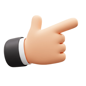 3D Cartoon Hand Gesturing Rightward Direction Pointer png