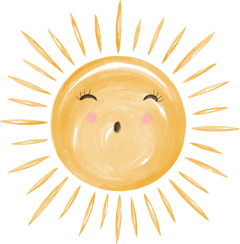 Watercolor graphic illustrations sun, can be used in a variety of ways, such as decoration, scrapbooks, stickers, baby rooms, illustrations png