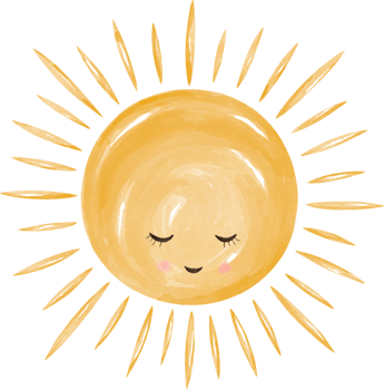 Watercolor graphic illustrations sun, can be used in a variety of ways, such as digital printing, decoration, scrapbooks, stickers, baby rooms png