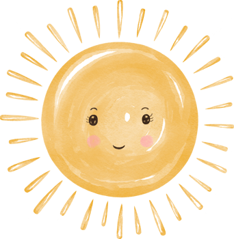 Watercolor graphic illustrations sun, can be used in a variety of ways, such as digital printing, decoration, scrapbooks, stickers, baby rooms, illustrations png