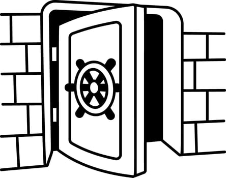 A doodle style icon depicting a hidden vault entrance vector