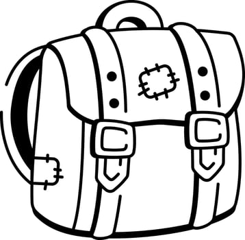 A doodle style icon showing a leather travel satchel vector