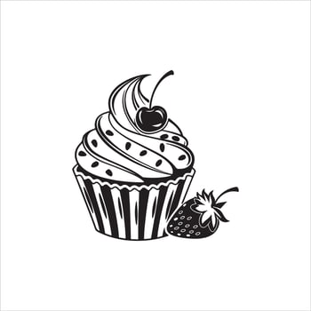 Cupcake Silhouette Clip Art vector