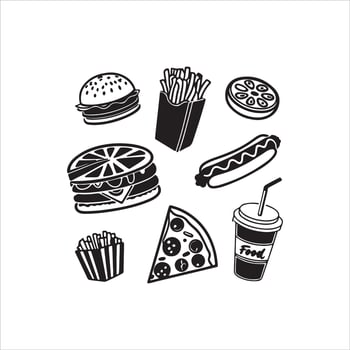 Food Silhouette Clipart Sets vector