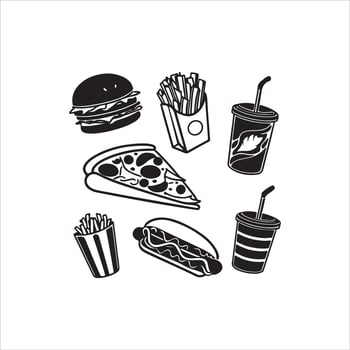 Food Silhouette Clipart Set vector