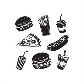 Fast Food Silhouette vector