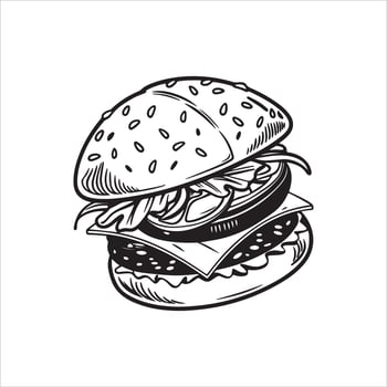 A Hamburger Silhouette Clip art design vector