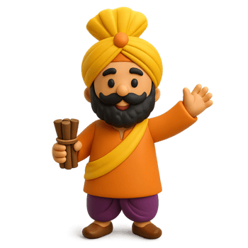 Playful 3D Icon of a Man Celebrating Lohri Festival png