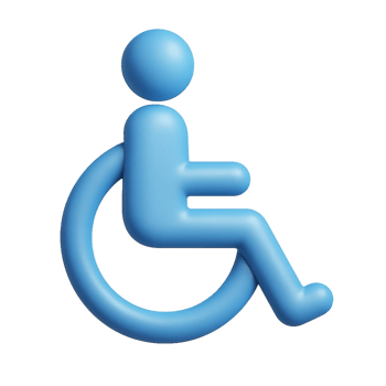 Simple 3D Icon Representing Disability Assistance Symbol Design png