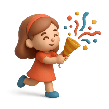 Happy Girl Celebrating with Colorful Fireworks and Confetti png