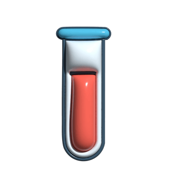 Test Tube 3D Icon Fun and Colorful Cartoon Style Chemistry Tool png