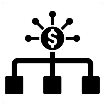 Budget and accountant icon concept in black filled color vector