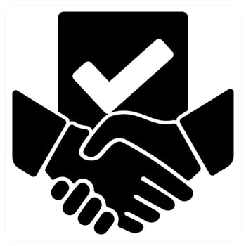 Agreement and deal concept in black filled color vector
