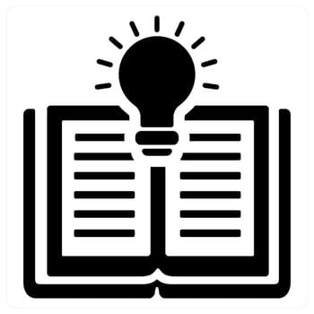 Knowledge and study icon concept in black filled color vector