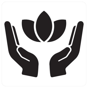 Meditation and yoga icon concept in black filled color vector
