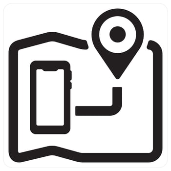 Mobile Navigation and gps icon concept in black filled color vector