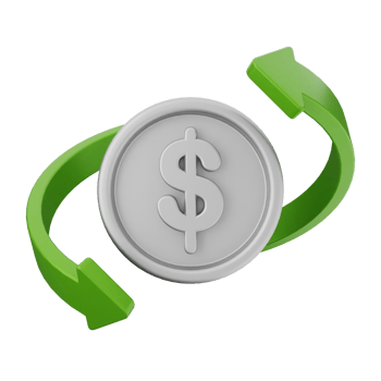 A green arrow and dollar sign icon png