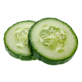 Fresh Green Cucumber Slices with Water Droplets on Transparent Background png