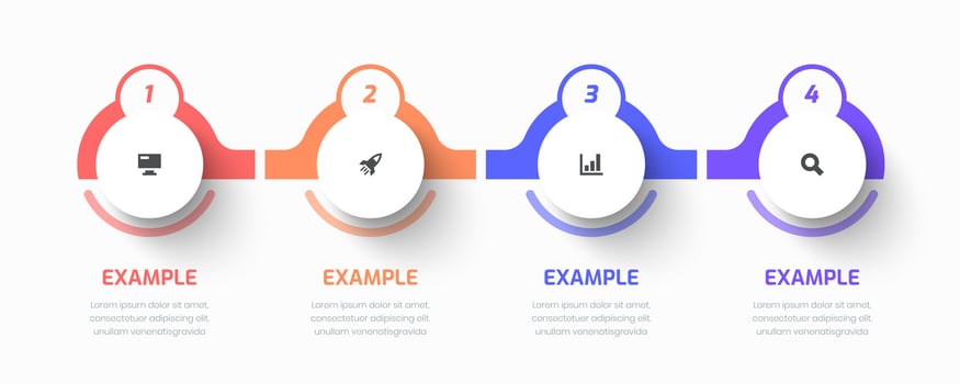 Timeline Infographic Business with Circle Label, Icon, and 4 Number for Presentation vector