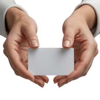 Hands Holding A Blank Card On A Transparent Background png