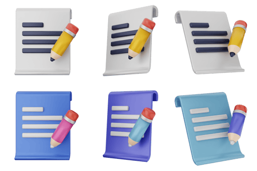 A set of four different colored paper clips png