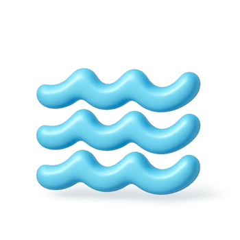 Simple 3D Icon of Waves Representing Sea and Water Elements png