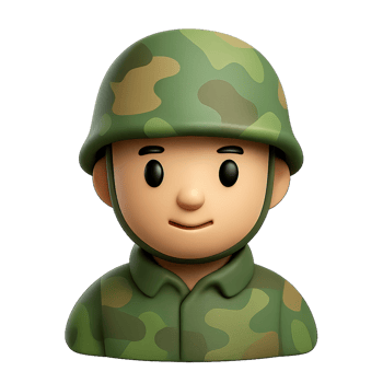 Simple 3D Soldier Icon for Military Themed Projects png