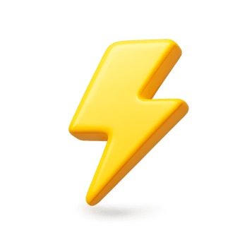 3D Yellow Lightning Icon for Simple Graphic Design Projects png