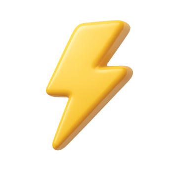3D Yellow Lightning Icon with Simple Design for Creative Use png