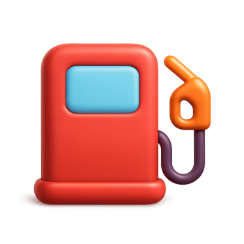 Simple 3D Icon of a Gas Station Pump with Colorful Design png