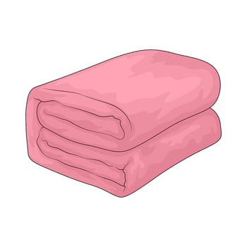 folded pink blanket vector
