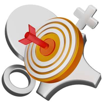 A target with a red arrow and a target png